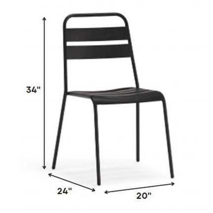 Set of Four Gray Faux Leather Dining Side Chairs HomeRoots
