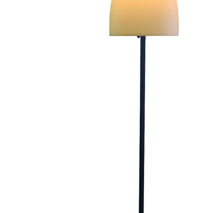 60" Black And White Metal Floor Lamp With White Bowl Shade HomeRoots