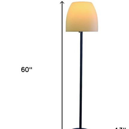 60" Black And White Metal Floor Lamp With White Bowl Shade HomeRoots