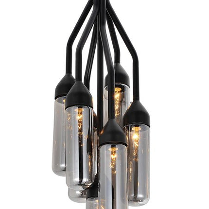 Shaded Empire Six Light Metal and Glass Flush Ceiling Light With Clear Shades HomeRoots