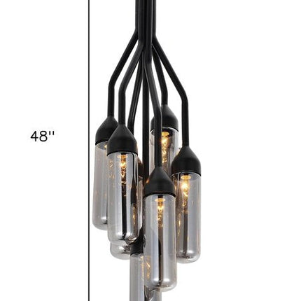 Shaded Empire Six Light Metal and Glass Flush Ceiling Light With Clear Shades HomeRoots