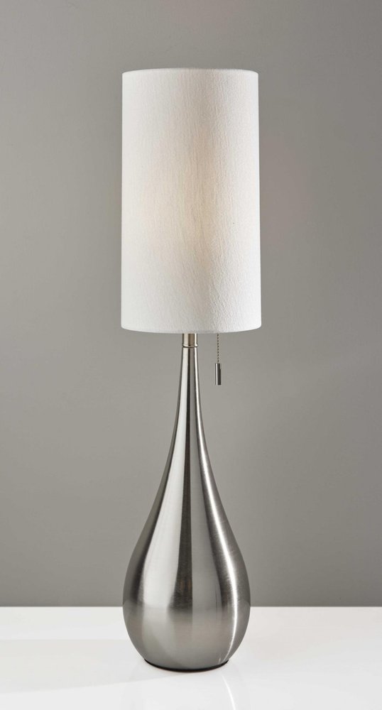 35" Brushed Steel Metal Teardrop Table Lamp HomeRoots