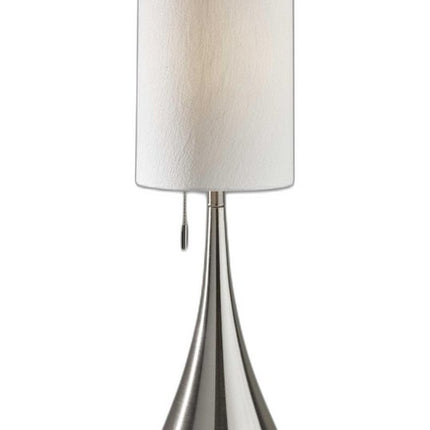 35" Brushed Steel Metal Teardrop Table Lamp HomeRoots