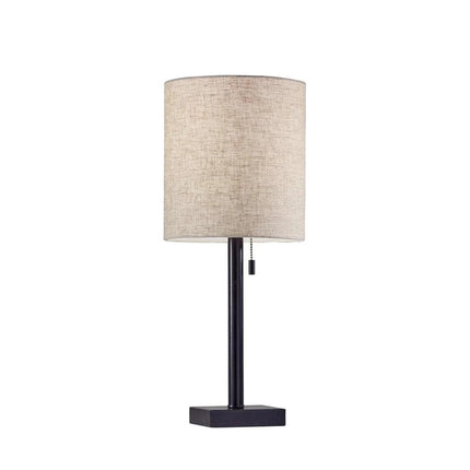 22" Antiqued Brass Metal Cylinder Table Lamp With Off White Drum Shade HomeRoots