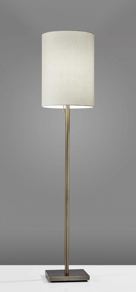 61" Silver Metal Floor Lamp With Fabric Shade HomeRoots