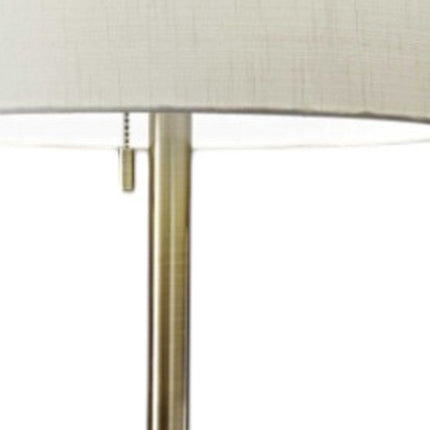 61" Silver Metal Floor Lamp With Fabric Shade HomeRoots