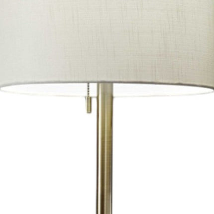 61" Silver Metal Floor Lamp With Fabric Shade HomeRoots