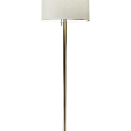 61" Silver Metal Floor Lamp With Fabric Shade HomeRoots