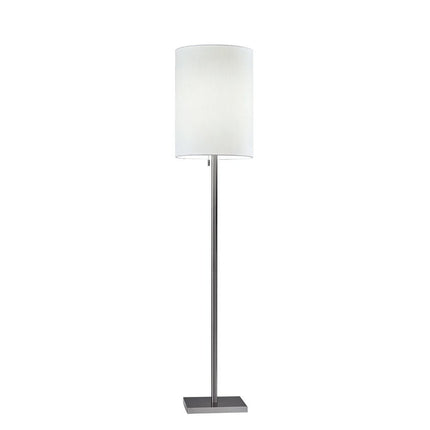 61" Silver Metal Floor Lamp With Fabric Shade HomeRoots