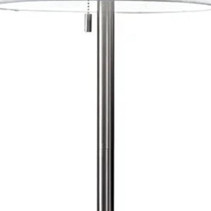 61" Silver Metal Floor Lamp With Fabric Shade HomeRoots