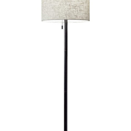 61" Silver Metal Floor Lamp With Fabric Shade HomeRoots