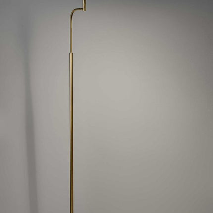 63" Brown LED Task Floor Lamp With Brass HomeRoots
