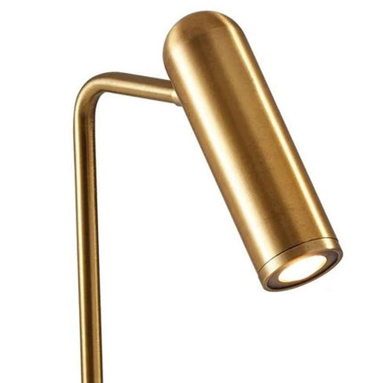 17" Brass Metal LED Desk Lamp With USB And Wireless Charging HomeRoots