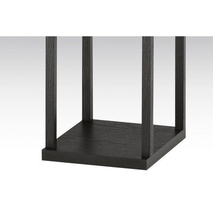 72" Black And White Solid Wood Column With White Cotton Shade HomeRoots
