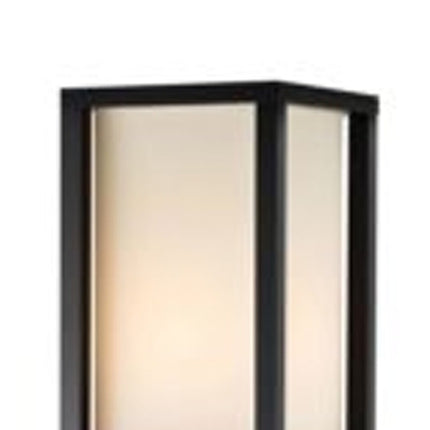 72" Black And White Solid Wood Column With White Cotton Shade HomeRoots