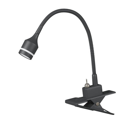 15" Black Metal Adjustable Clip On LED Table Lamp HomeRoots