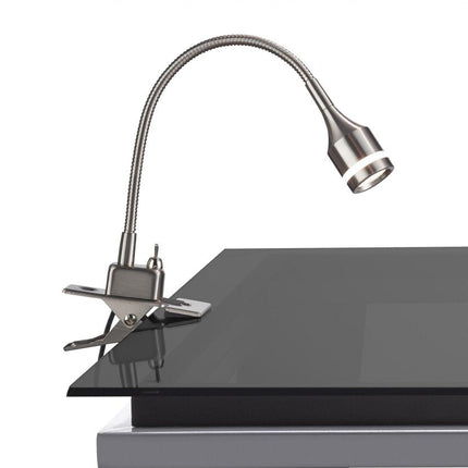 15" Black Metal Adjustable Clip On LED Table Lamp HomeRoots