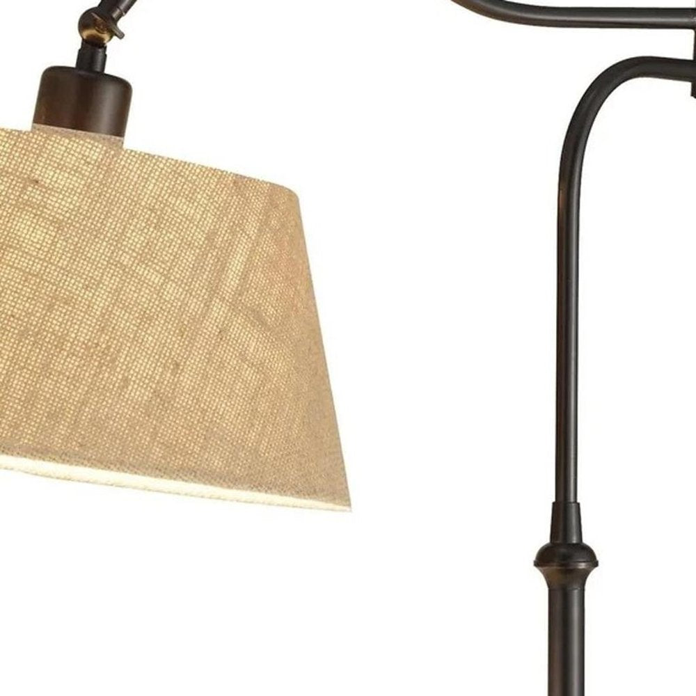 Dark Bronze Metal Swing Arm Adjustable Table Lamp