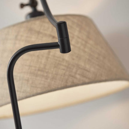 61" Bronze Arched Floor Lamp With Brown Fabric Empire Shade HomeRoots