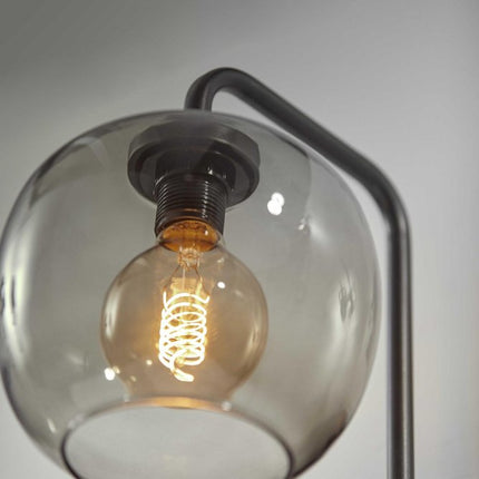 13" Black Metal and Glass Armed Sconce HomeRoots