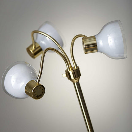 69" Gold Three Light Tree Floor Lamp With Clear Plastic Bowl Shade HomeRoots