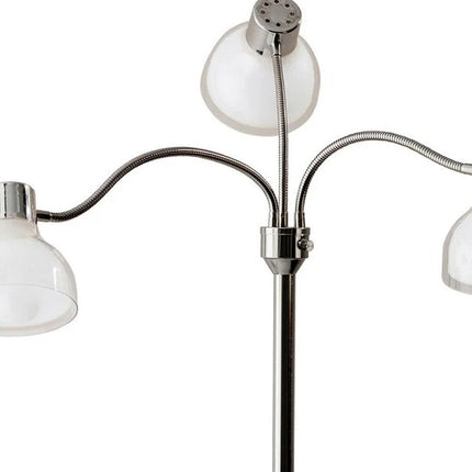 69" Gold Three Light Tree Floor Lamp With Clear Plastic Bowl Shade HomeRoots