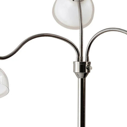 69" Gold Three Light Tree Floor Lamp With Clear Plastic Bowl Shade HomeRoots