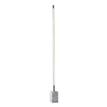 Silver Genuine Marble And Glass Column Floor Lamp HomeRoots