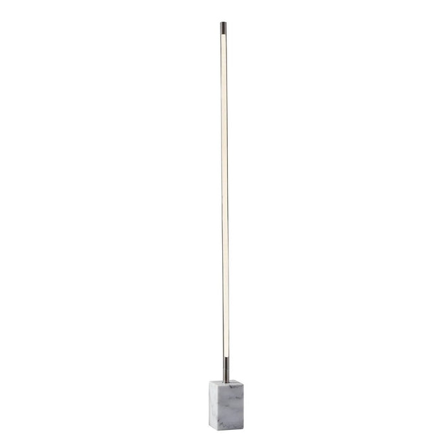 Silver Genuine Marble And Glass Column Floor Lamp