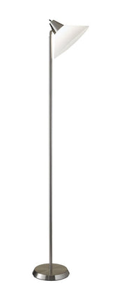 72" Silver With White Plastic Shade HomeRoots