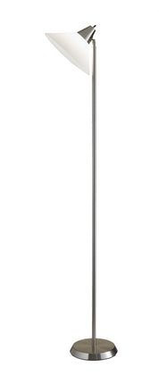 72" Silver With White Plastic Shade HomeRoots