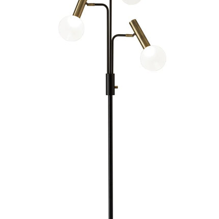 70" Black And Bronze Three Light LED Tree Floor Lamp With White HomeRoots