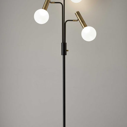 70" Black And Bronze Three Light LED Tree Floor Lamp With White HomeRoots