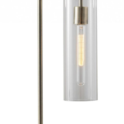 24" Brass Novelty With Clear Cylinder Shade HomeRoots