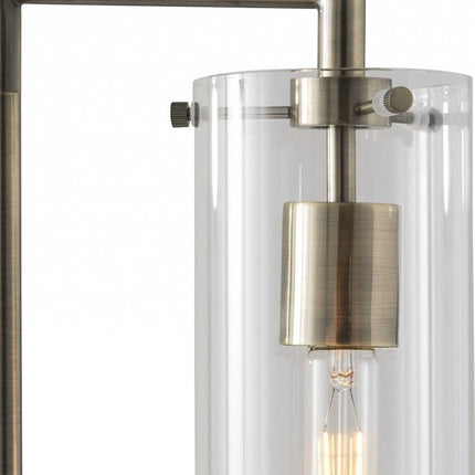 24" Brass Novelty With Clear Cylinder Shade HomeRoots