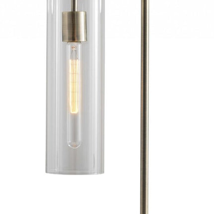 24" Brass Novelty With Clear Cylinder Shade HomeRoots