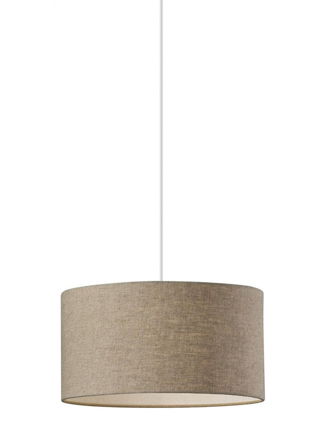 Burlap Fabric Light Brown Electric Drum Pendant Lamp HomeRoots
