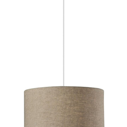 Burlap Fabric Light Brown Electric Drum Pendant Lamp HomeRoots