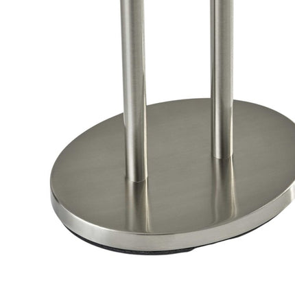 62" Silver Metal Task Floor Lamp With White Fabric Drum Shade HomeRoots