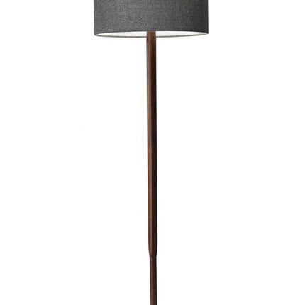 59" Natural Solid Wood Floor Lamp With White Linen Drum Shade HomeRoots
