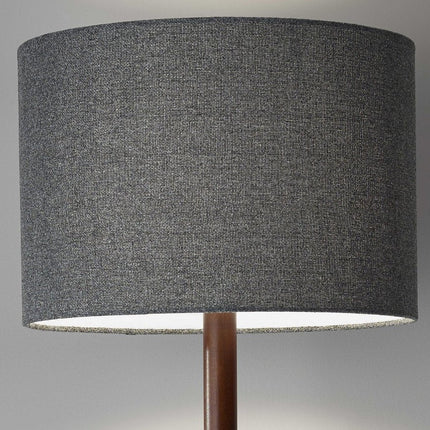 59" Natural Solid Wood Floor Lamp With White Linen Drum Shade HomeRoots