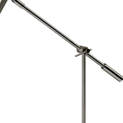 22" Black Metal Swing Arm LED Desk Lamp With USB And Antiqued Gold Cylinder Shade HomeRoots