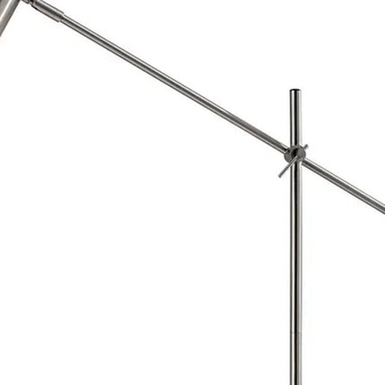 63" Black And Gold Adjustable LED Task Floor Lamp With Antiqued Brass Metal Cylinder Shade HomeRoots
