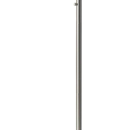 74" Silver Metal Arched Floor Lamp With Gray Linen Drum Shade HomeRoots