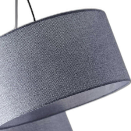 91" Silver Three Light Tree Floor Lamp With Gray Linen Drum Shade HomeRoots