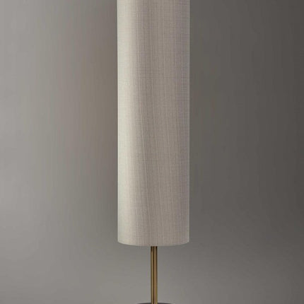 59" Brass Column With Beige Fabric Shade HomeRoots