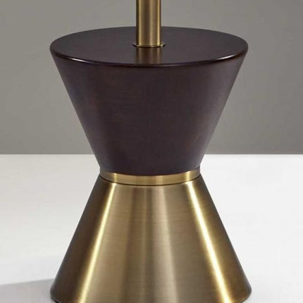 59" Brass Column With Beige Fabric Shade HomeRoots