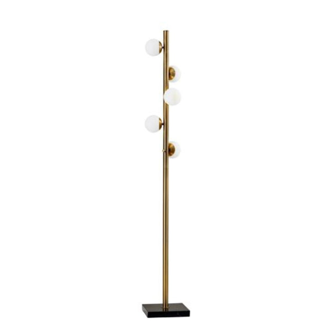 Brass Metal LED With White Glass Shade HomeRoots