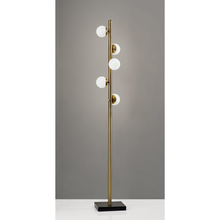 Brass Metal LED With White Glass Shade HomeRoots