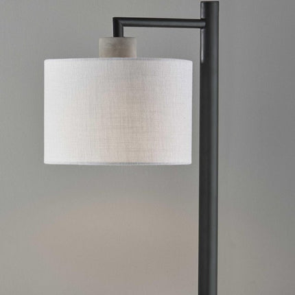 23" Gray Metal Novelty Table Lamp With White Empire Shade HomeRoots
